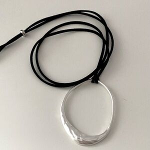 Contemporary Hammered Pendant Necklace